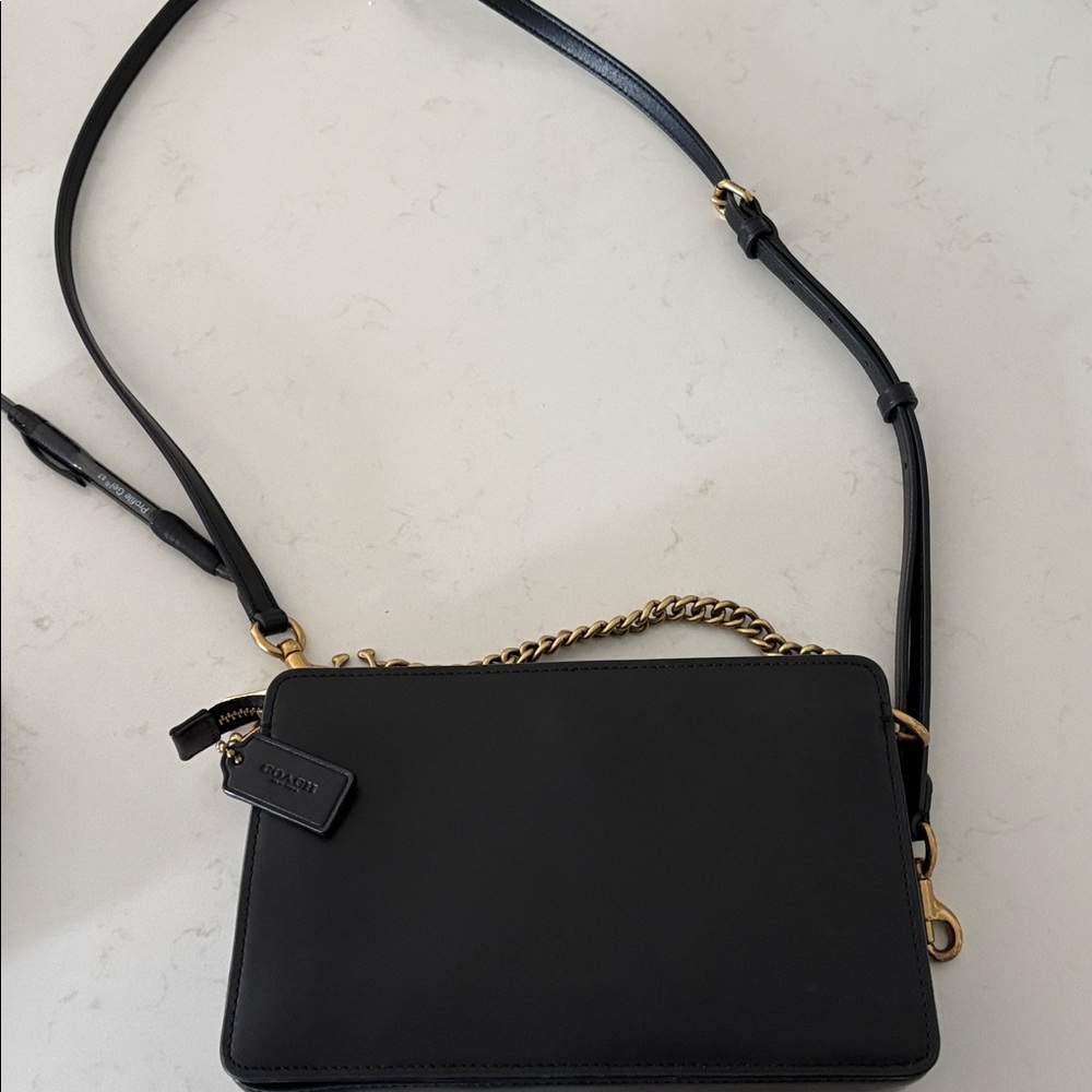 Coach Signature Chain Brass Crossbody Bag - Picture 8 of 10